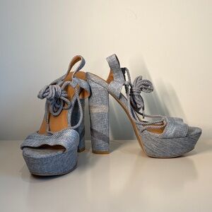 Denim Blue Platform Heels